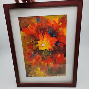 Original Abstract Painting "In The Beginning" By Ed Klein 13 X 17"
