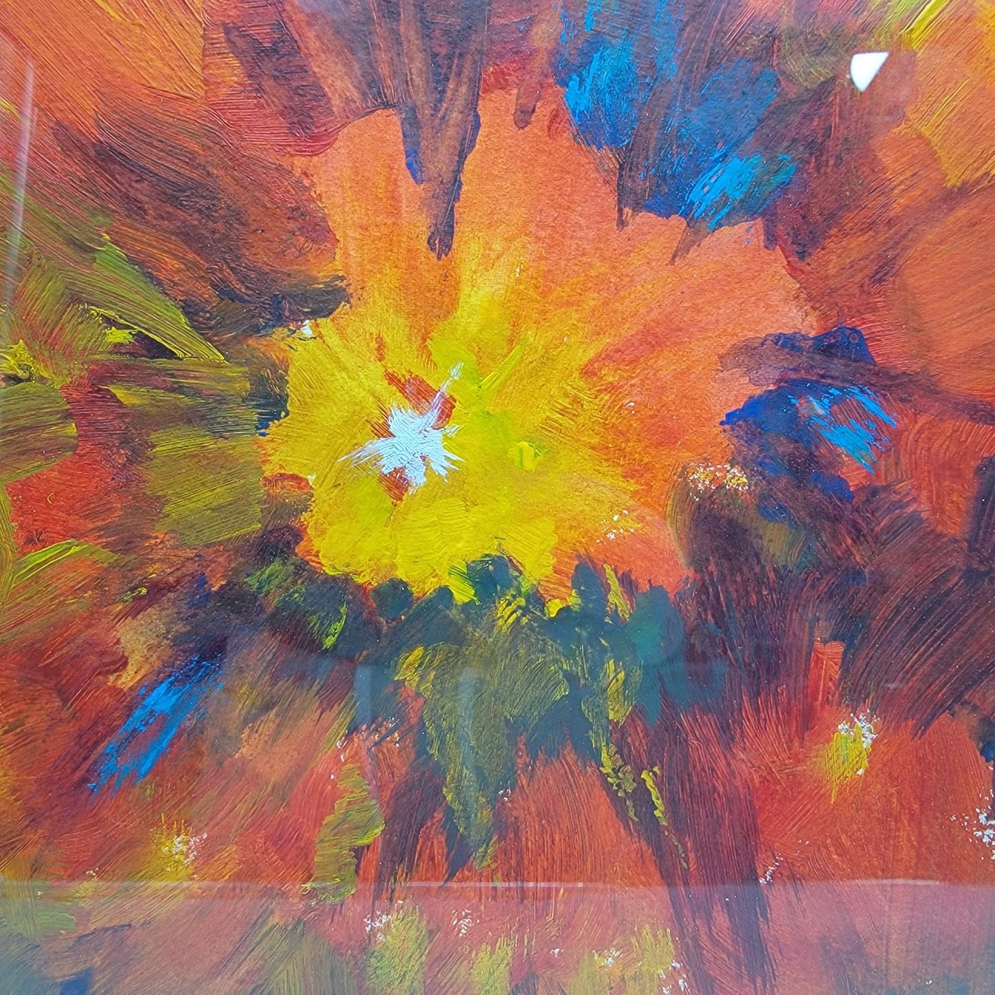 Original Abstract Painting "In The Beginning" By Ed Klein 13 X 17"