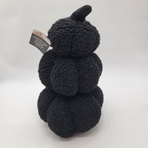 Black Triple Stacked Plush Halloween Pumpkins