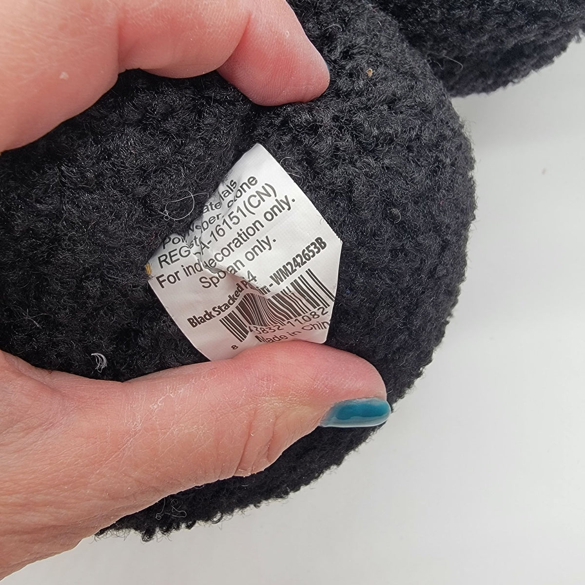 Black Triple Stacked Plush Halloween Pumpkins