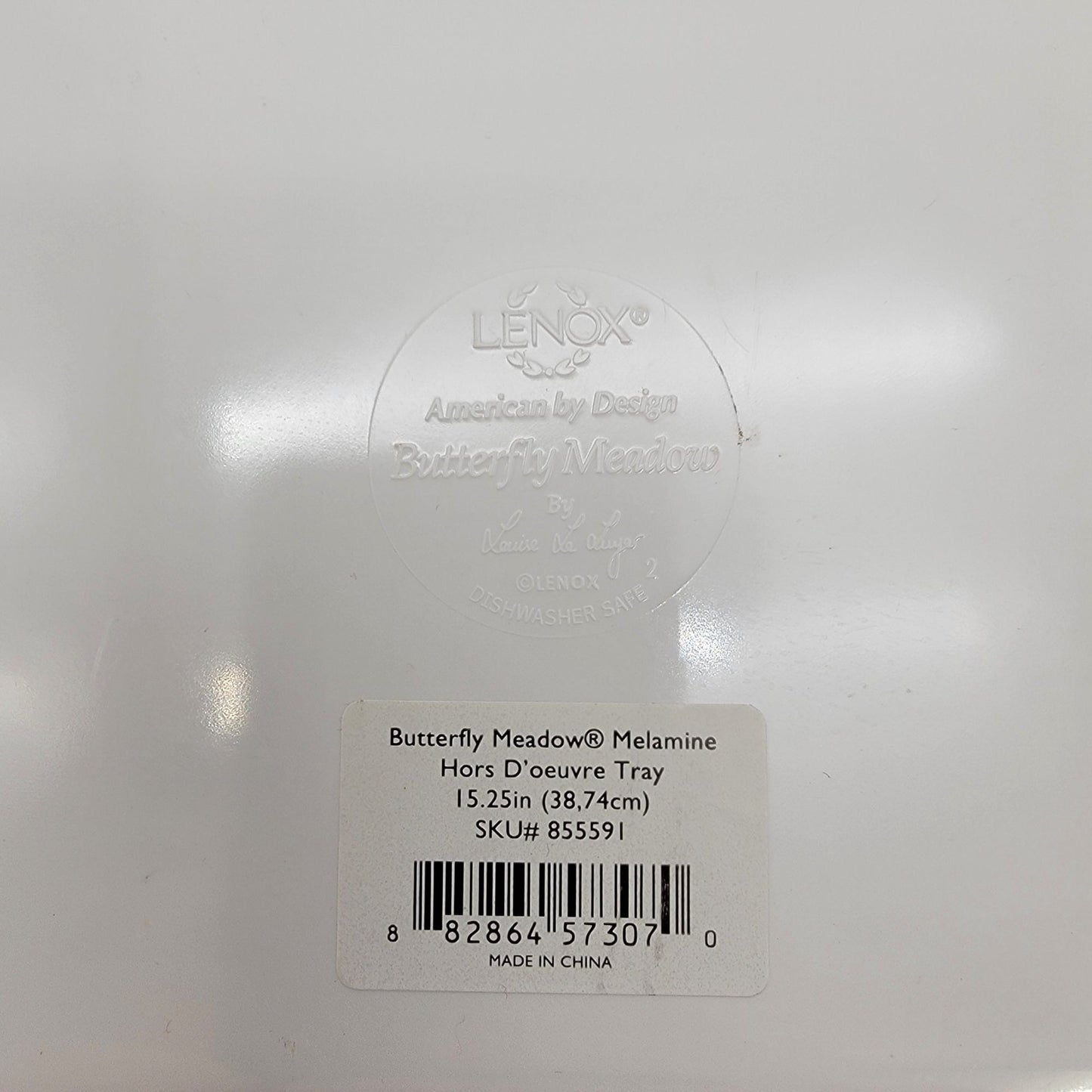 Lenox Butterfly Meadow Melamine Hors DOeuvres Tray 15.25" Floral & Butterfly Design