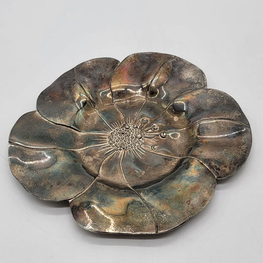 1994 International Silver Co. Silver-Plated Poppy Flower Plate