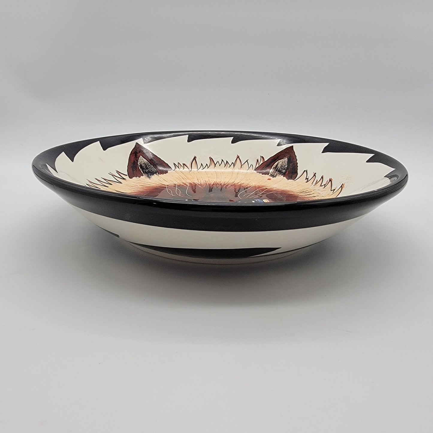 Cats By Nina Earthenware Bowl Blue Eyed Kitty Cat