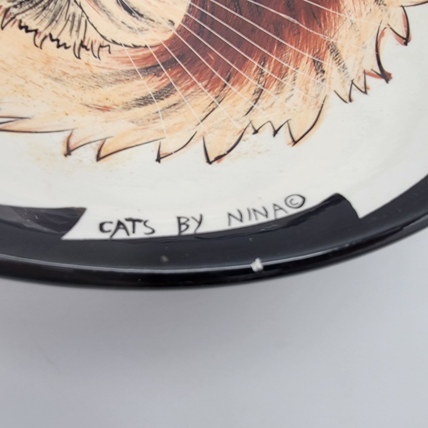 Cats By Nina Earthenware Bowl Blue Eyed Kitty Cat