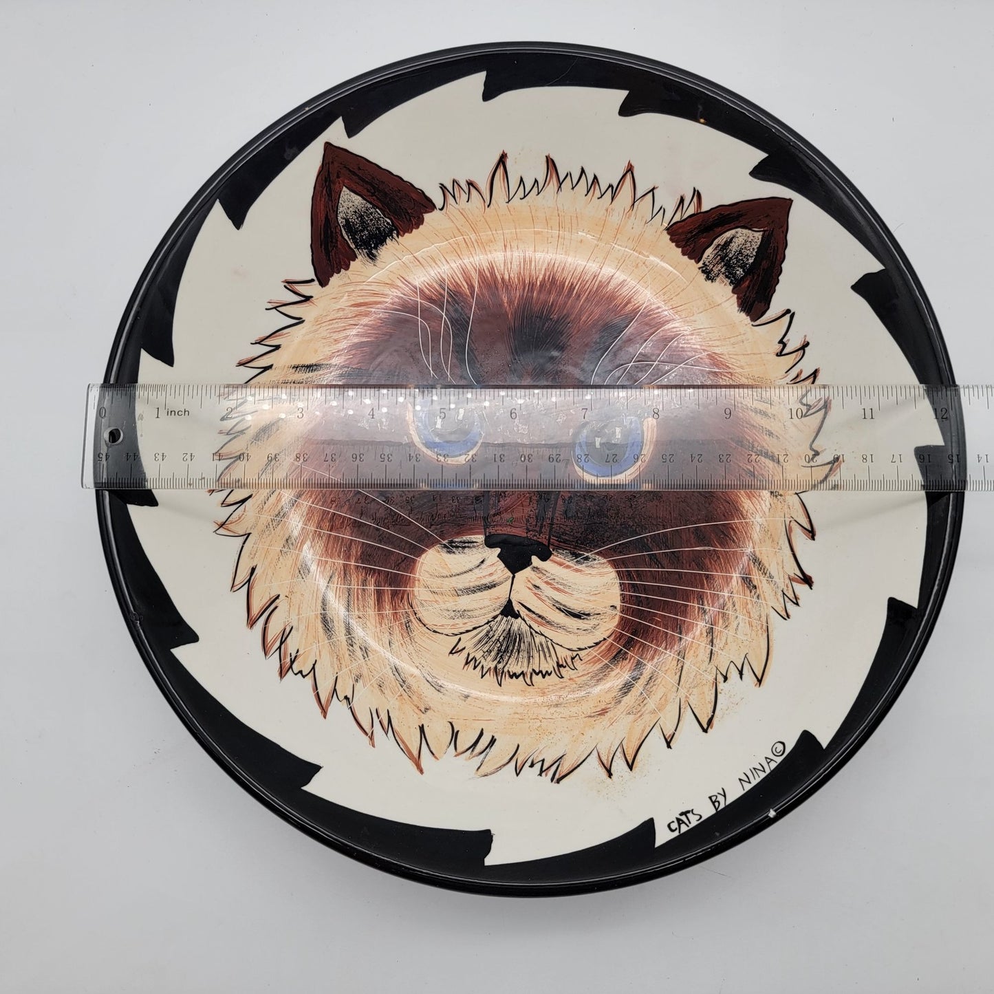 Cats By Nina Earthenware Bowl Blue Eyed Kitty Cat