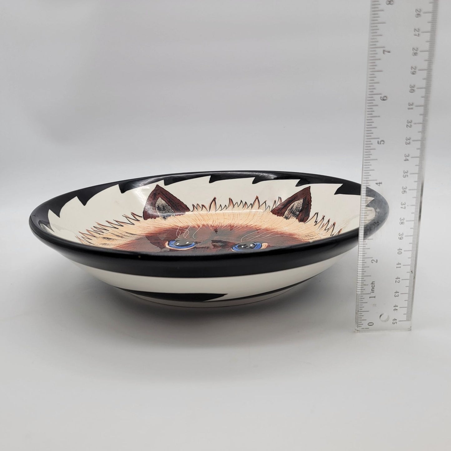 Cats By Nina Earthenware Bowl Blue Eyed Kitty Cat