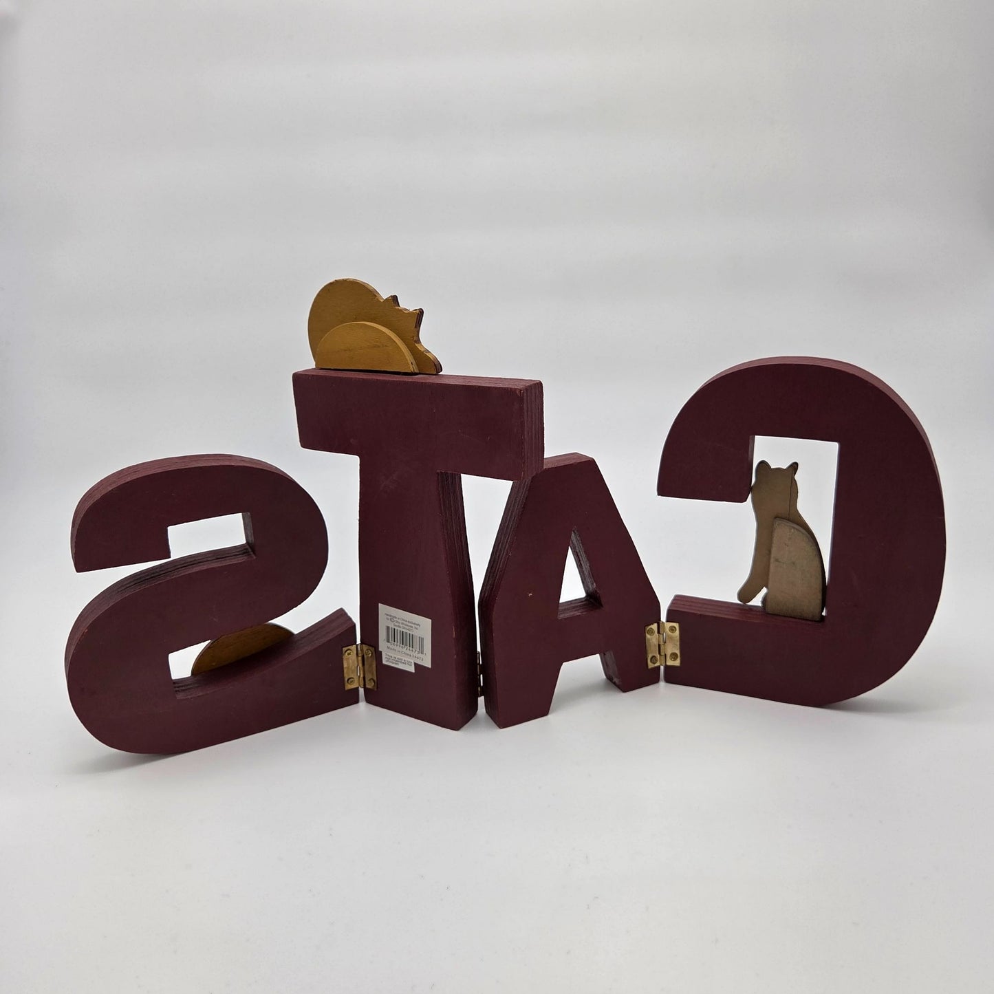 Wooden Cats Folding Hinged Decorative Display Letters