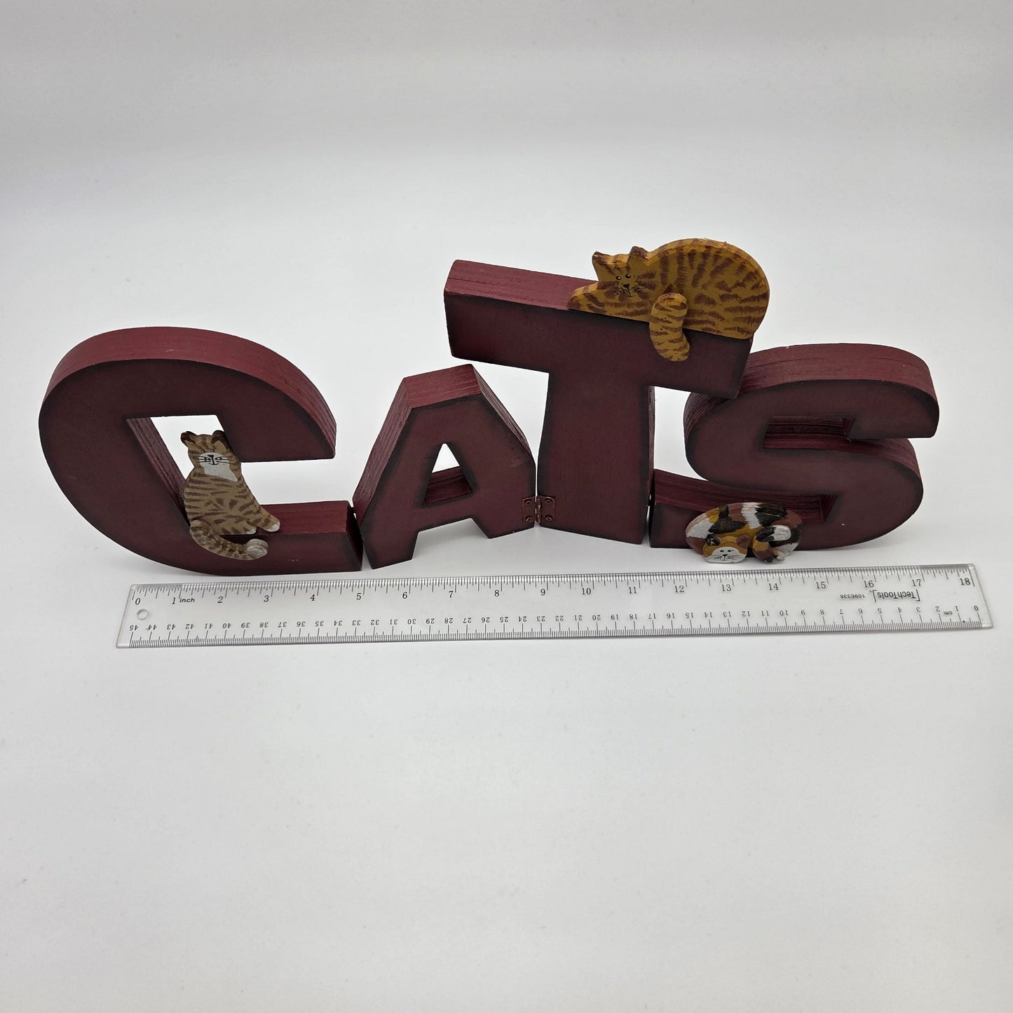 Wooden Cats Folding Hinged Decorative Display Letters