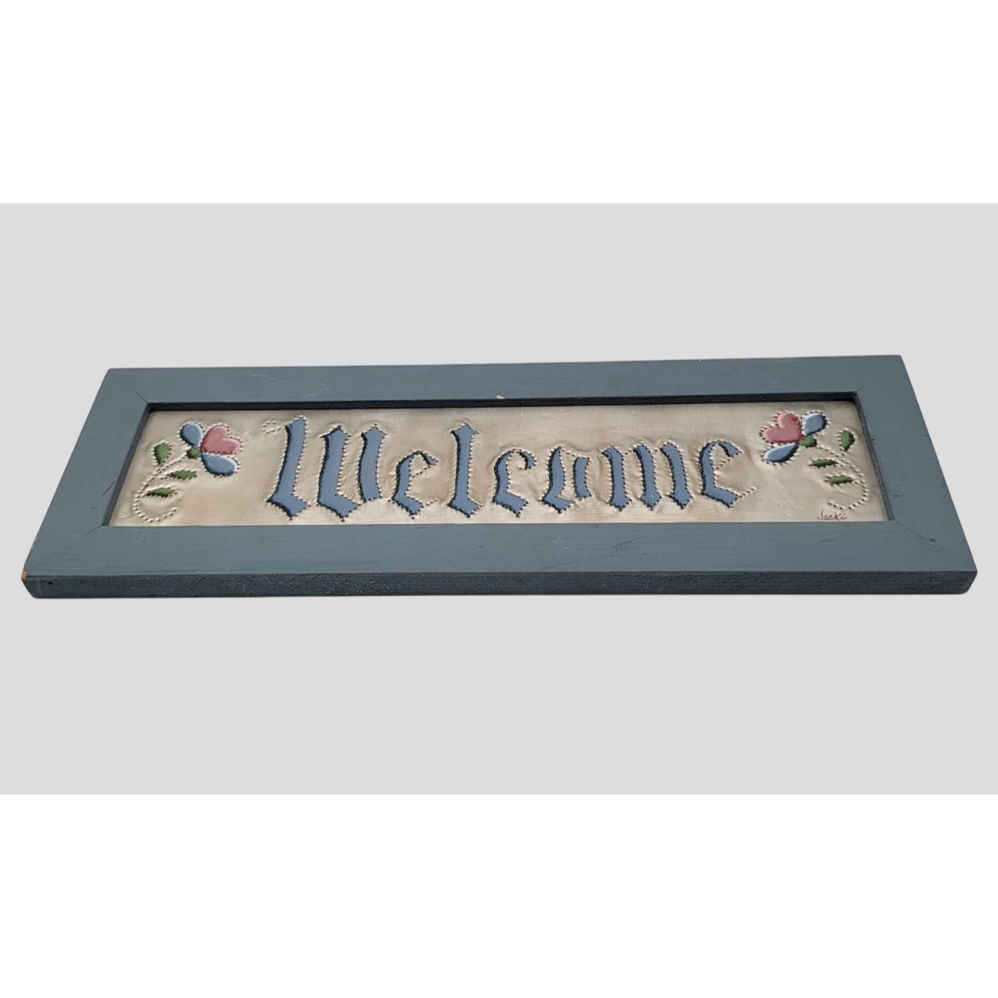 Jackie Hinderliter Punch Tin Welcome Sign Framed