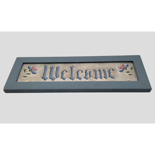 Jackie Hinderliter Punch Tin Welcome Sign Framed