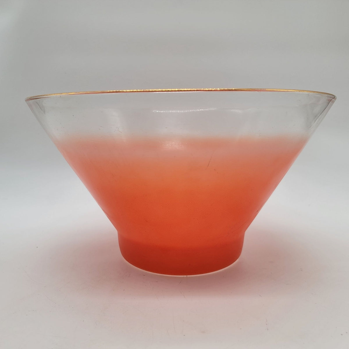 1950s Large Blendo Orange Glass Serving Bowl