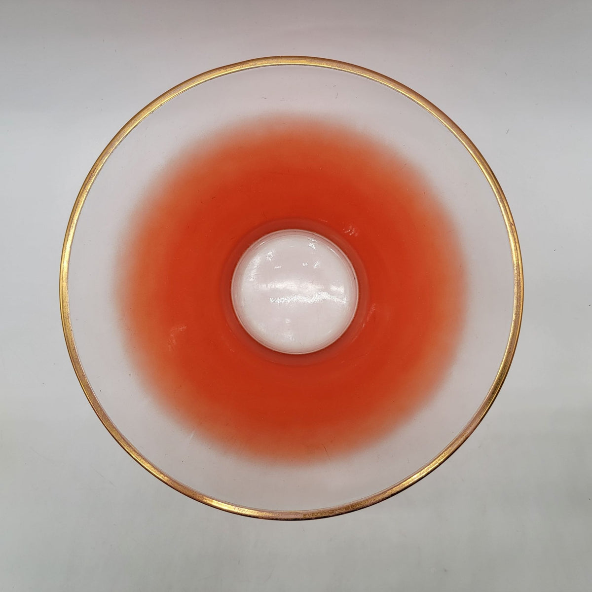 1950s Large Blendo Orange Glass Serving Bowl