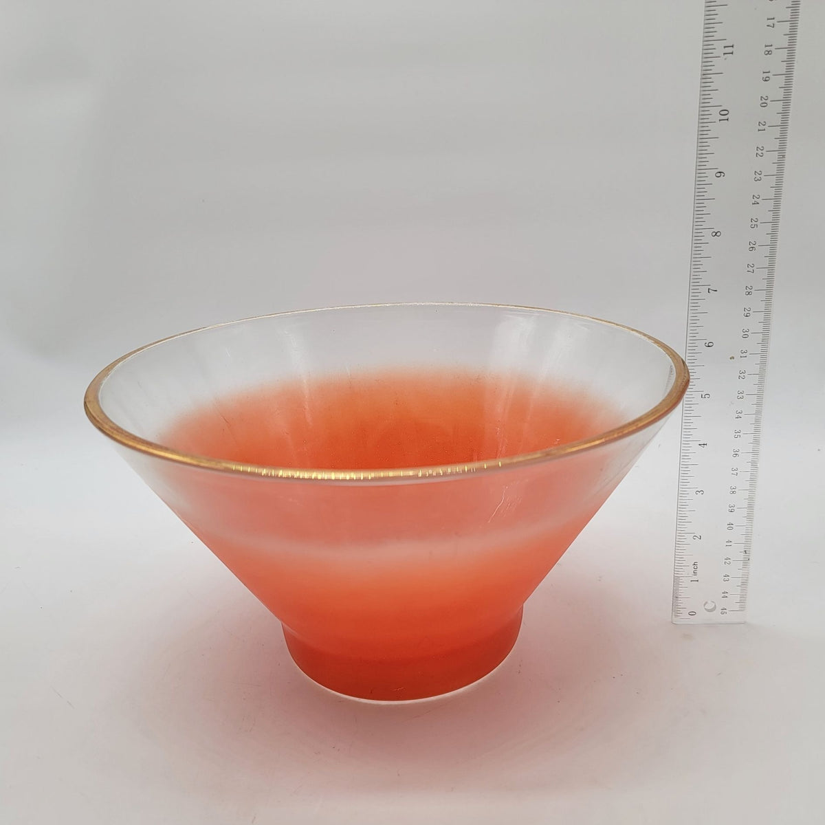 1950s Large Blendo Orange Glass Serving Bowl