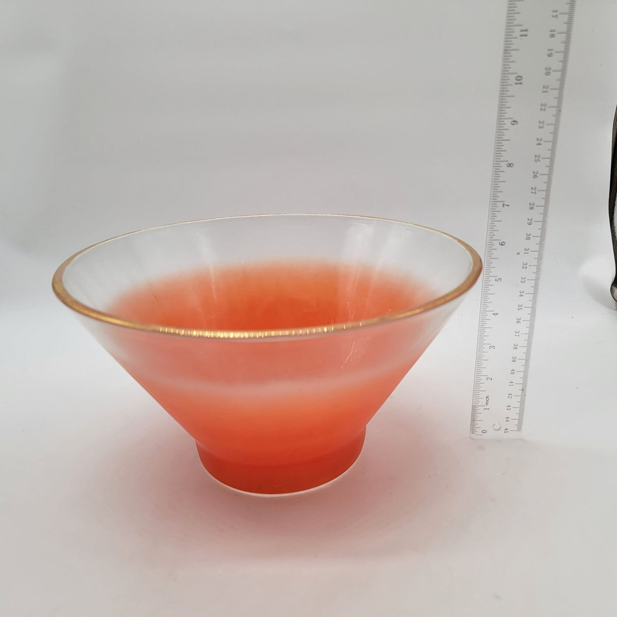 1950s Large Blendo Orange Glass Serving Bowl
