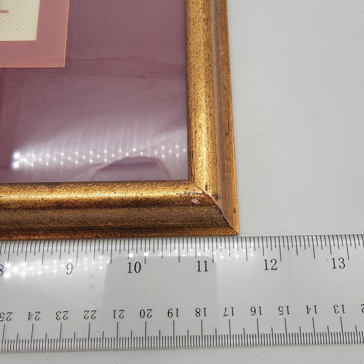 Vintage 1981 Cross-Stitch Embroidered Victorian House Framed & Matted  Wall Art