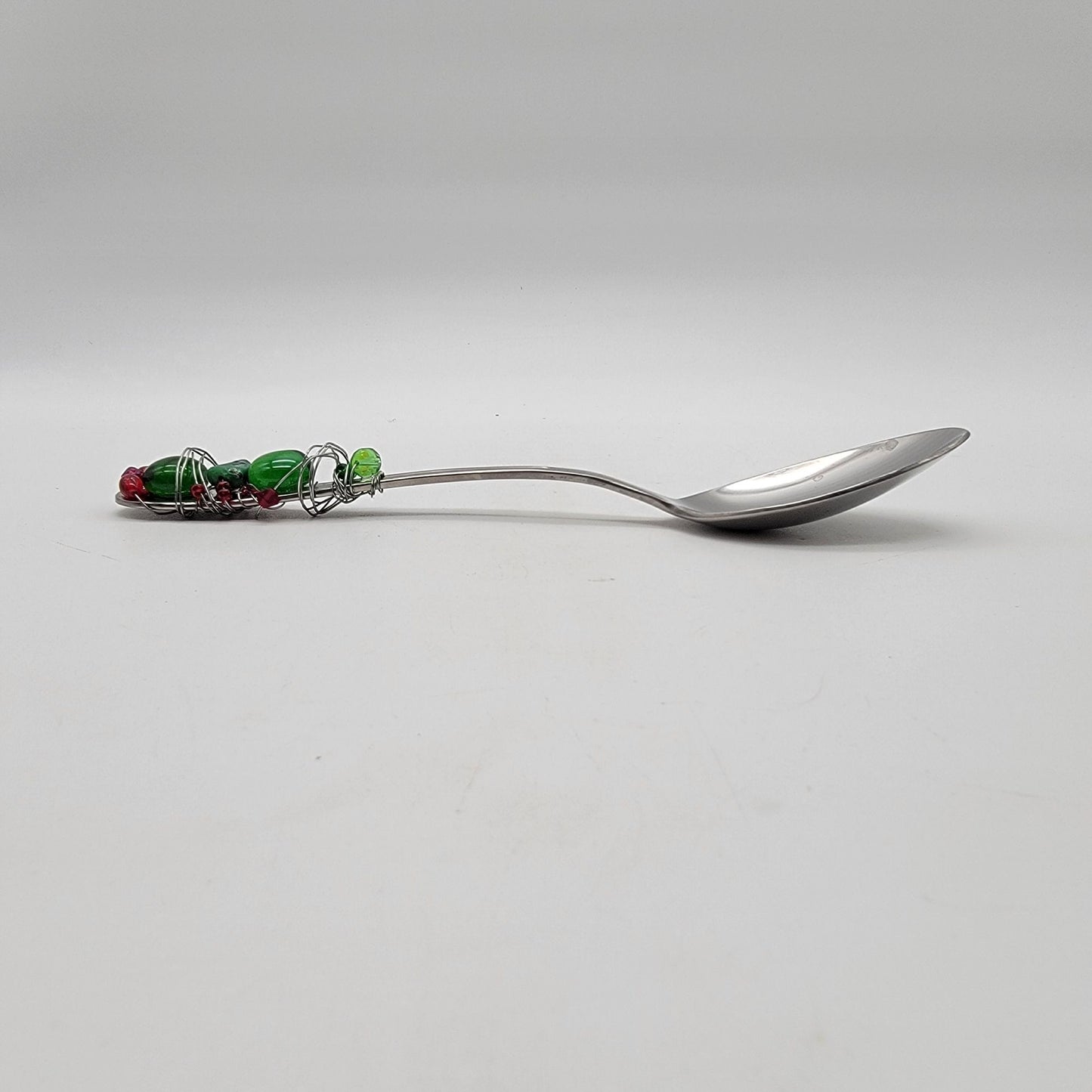 Festive Beaded Stainless Steel Serving Utensils Fork & Spoon Set