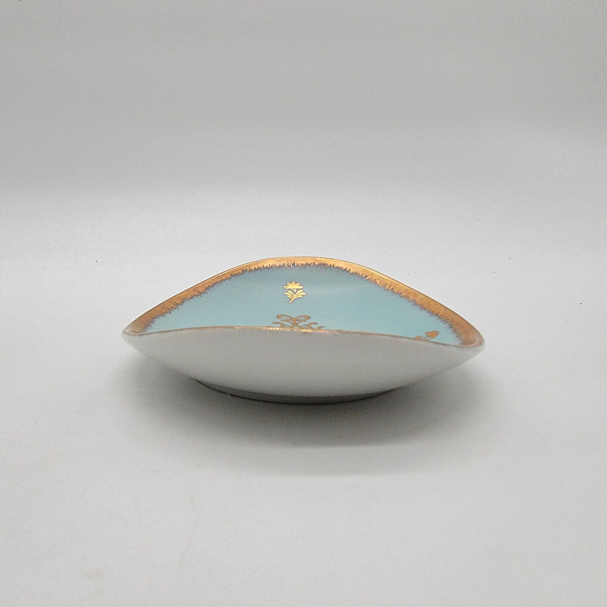 Vintage Bleu Celeste Porcelain Oval Dish With Courting Couple