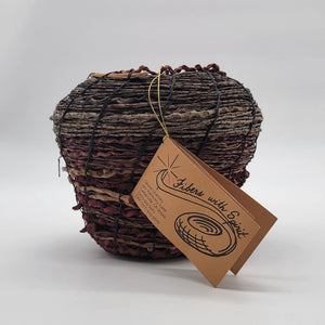 Vintage Fibers With Spirit Handwoven Palm Stem Basket By Gayna Uransky