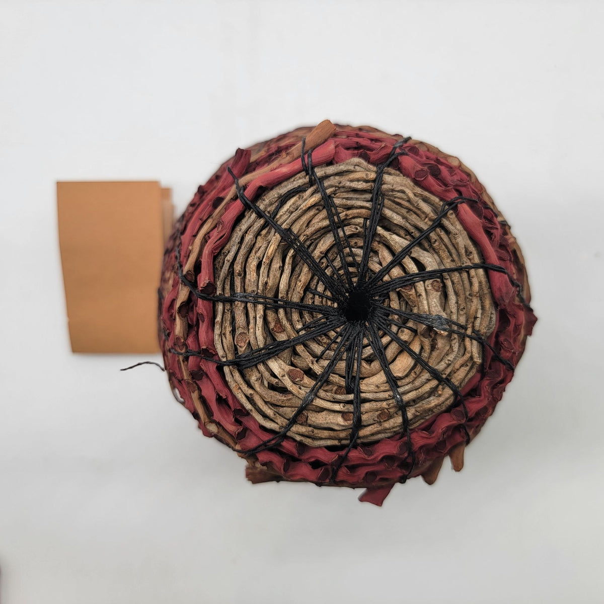 Vintage Fibers With Spirit Handwoven Palm Stem Basket By Gayna Uransky