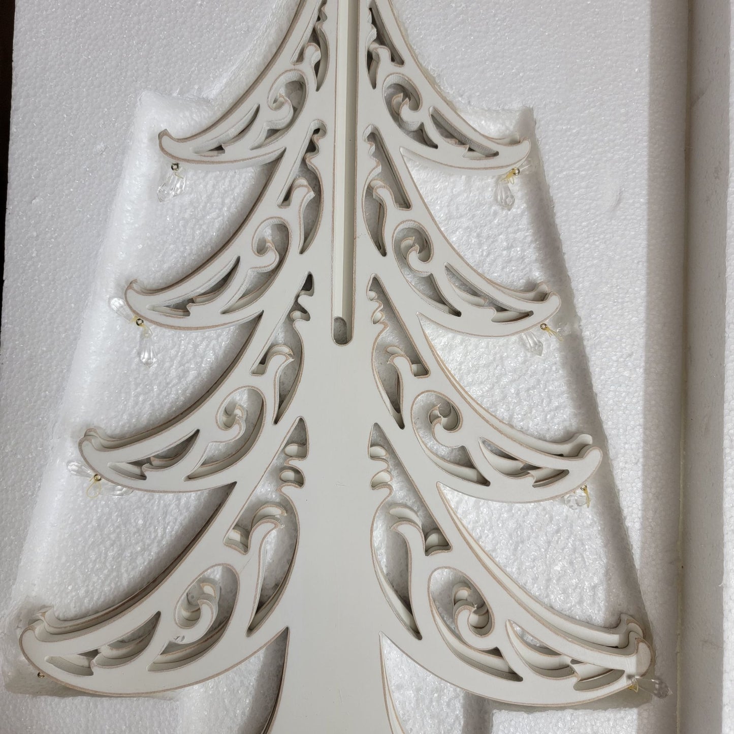 Grandeur Noel Wood Filigree Tree & Deer Set 2003 Collectors Edition
