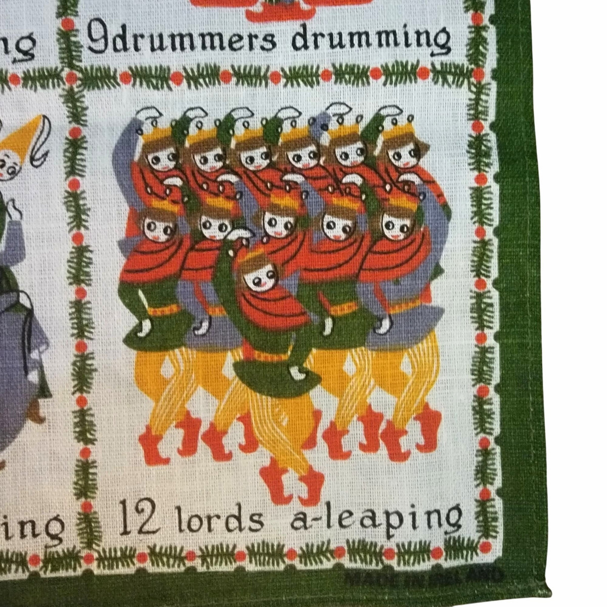 Vintage Ulster Weaver 12 Days Of Christmas Irish Linen Tea Towel