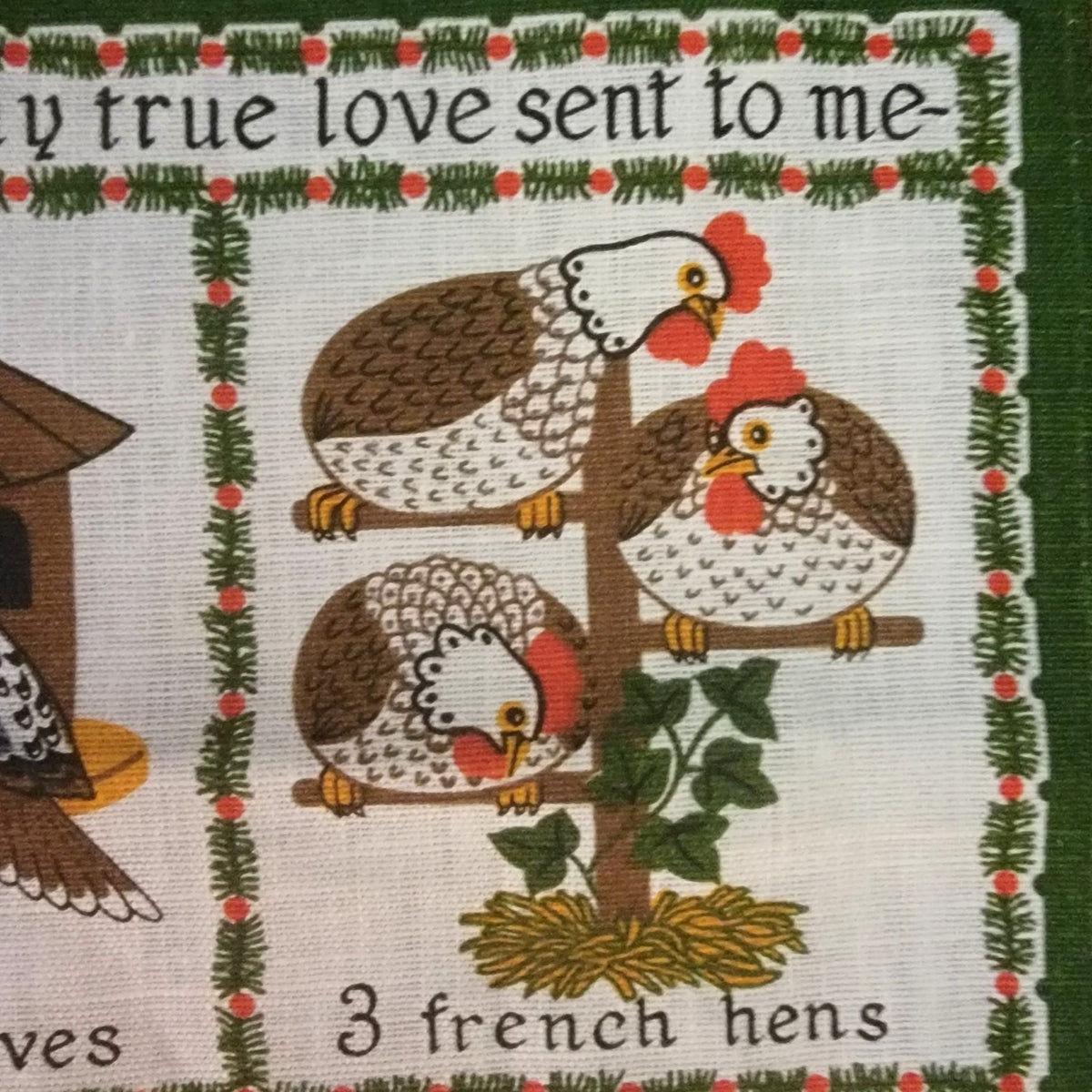 Vintage Ulster Weaver 12 Days Of Christmas Irish Linen Tea Towel