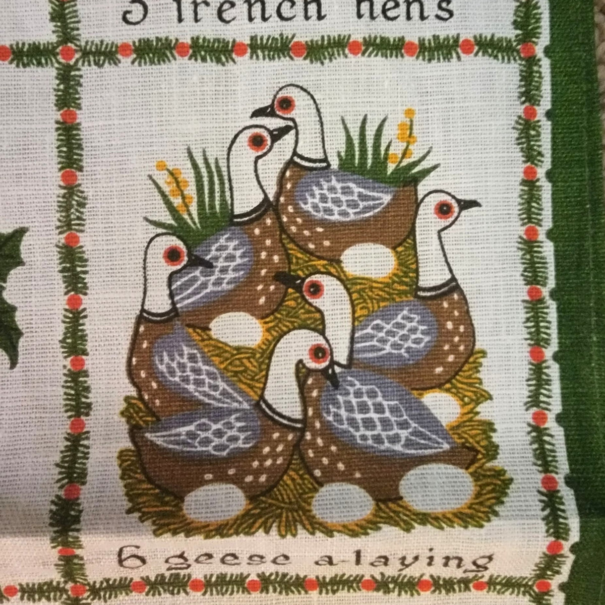 Vintage Ulster Weaver 12 Days Of Christmas Irish Linen Tea Towel