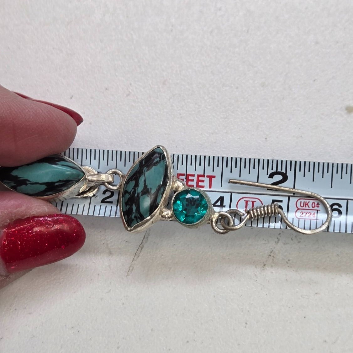 Blue Topaz & New Lander Turquoise Dangle Earrings