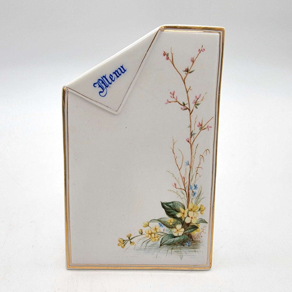 Vintage Porcelain Menu Table Display Board