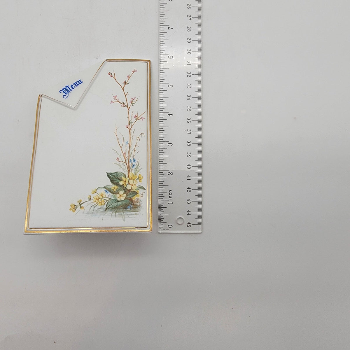 Vintage Porcelain Menu Table Display Board