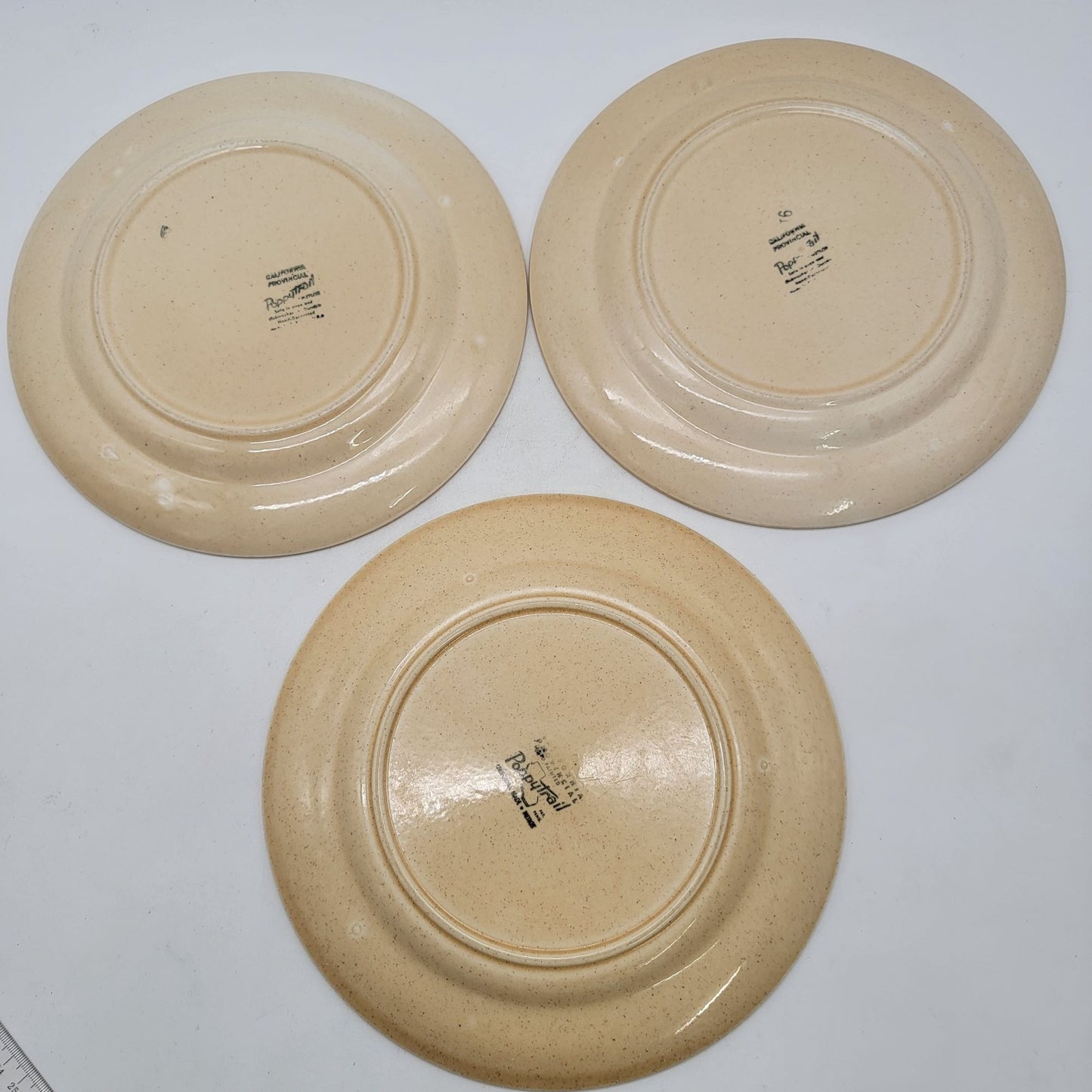 Set Of 3 Vintage Poppytrail By Metlox Rooster Plates