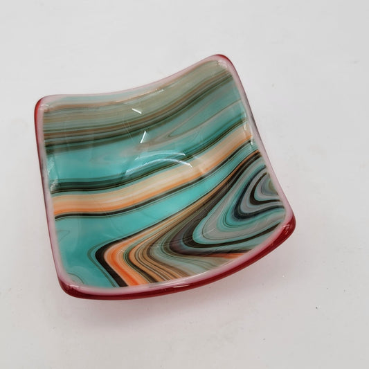 Small Swirled Art Glass Trinket Dish