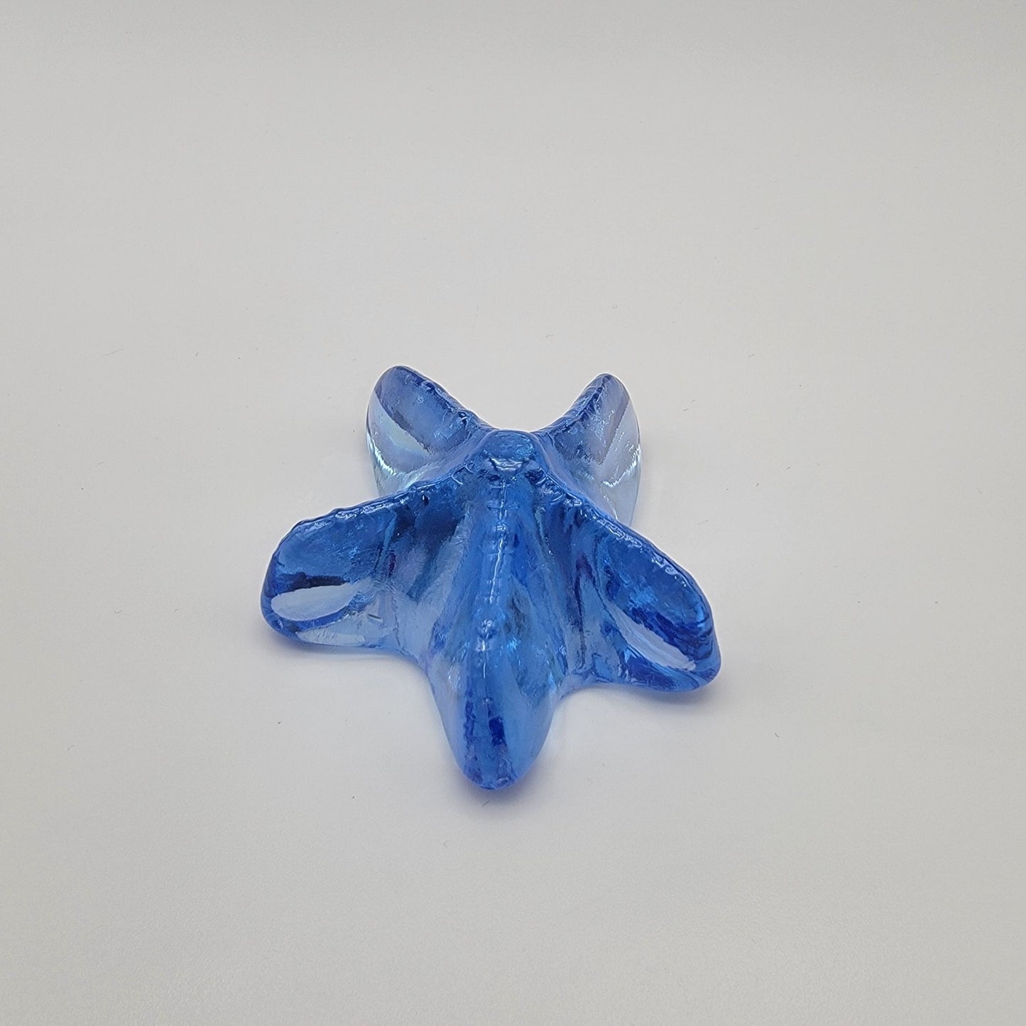 Blue Iridescent Glass Starfish Paperweight