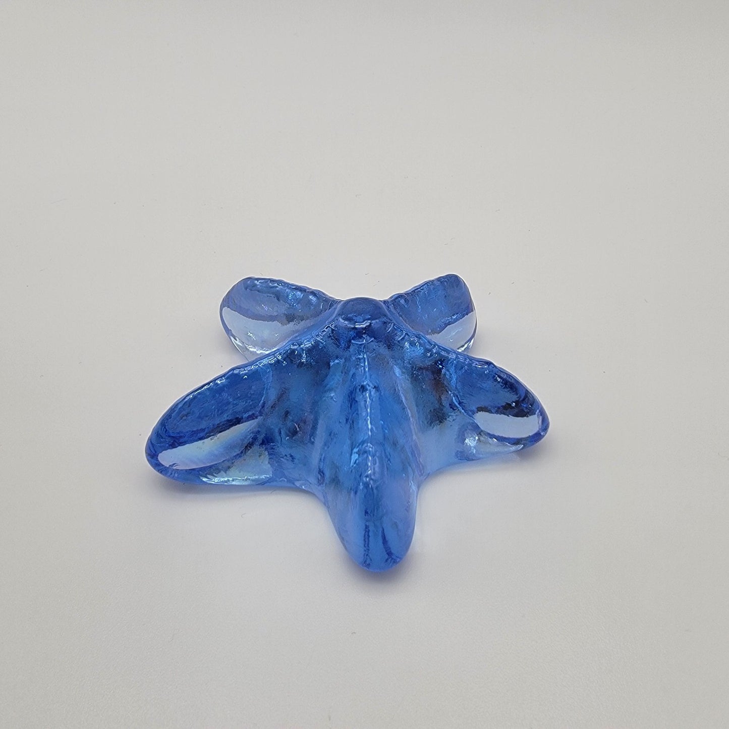 Blue Iridescent Glass Starfish Paperweight