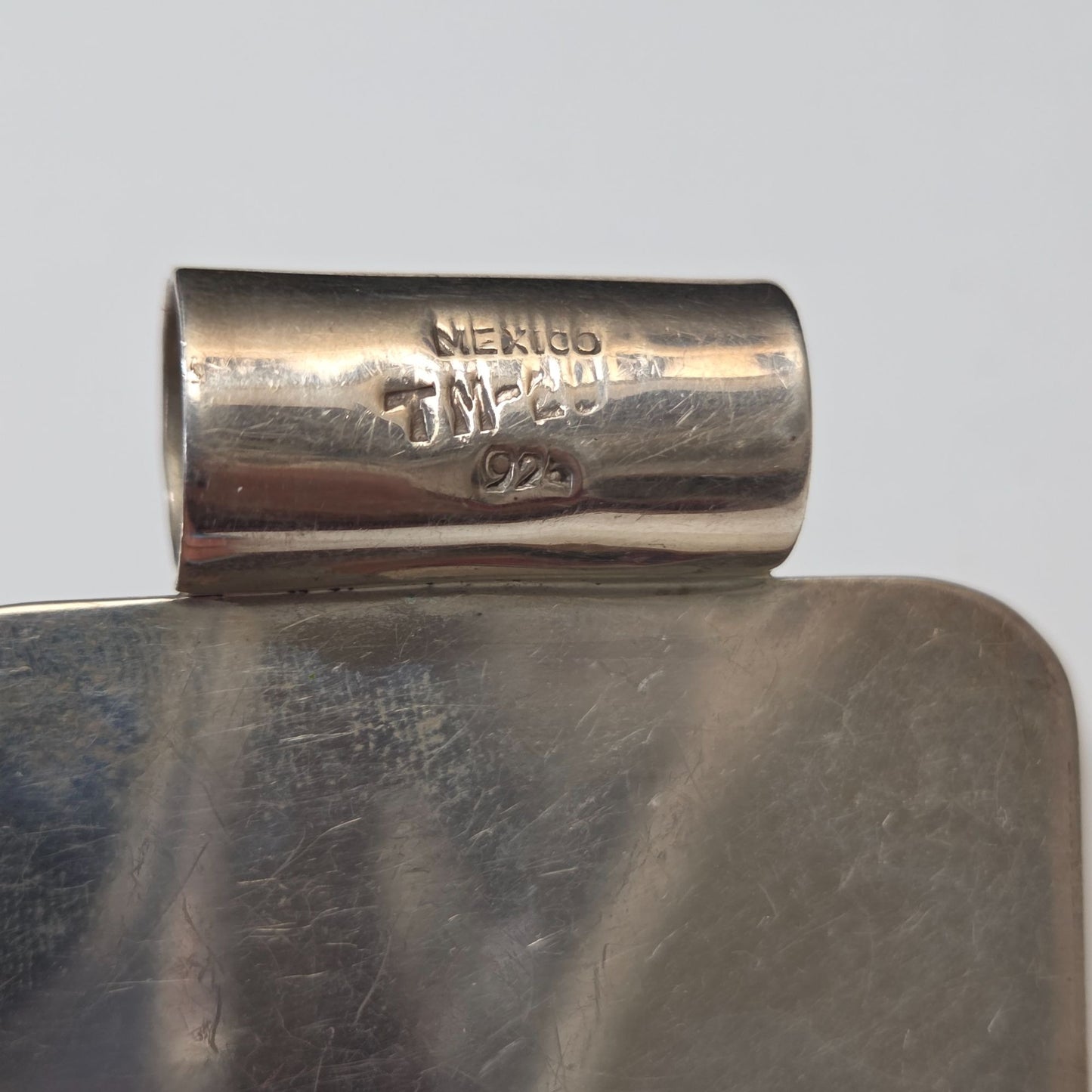 Vintage 1970s Taxco 925 Silver Pendant With Black Onyx Stone Signed TM-29 Mexico