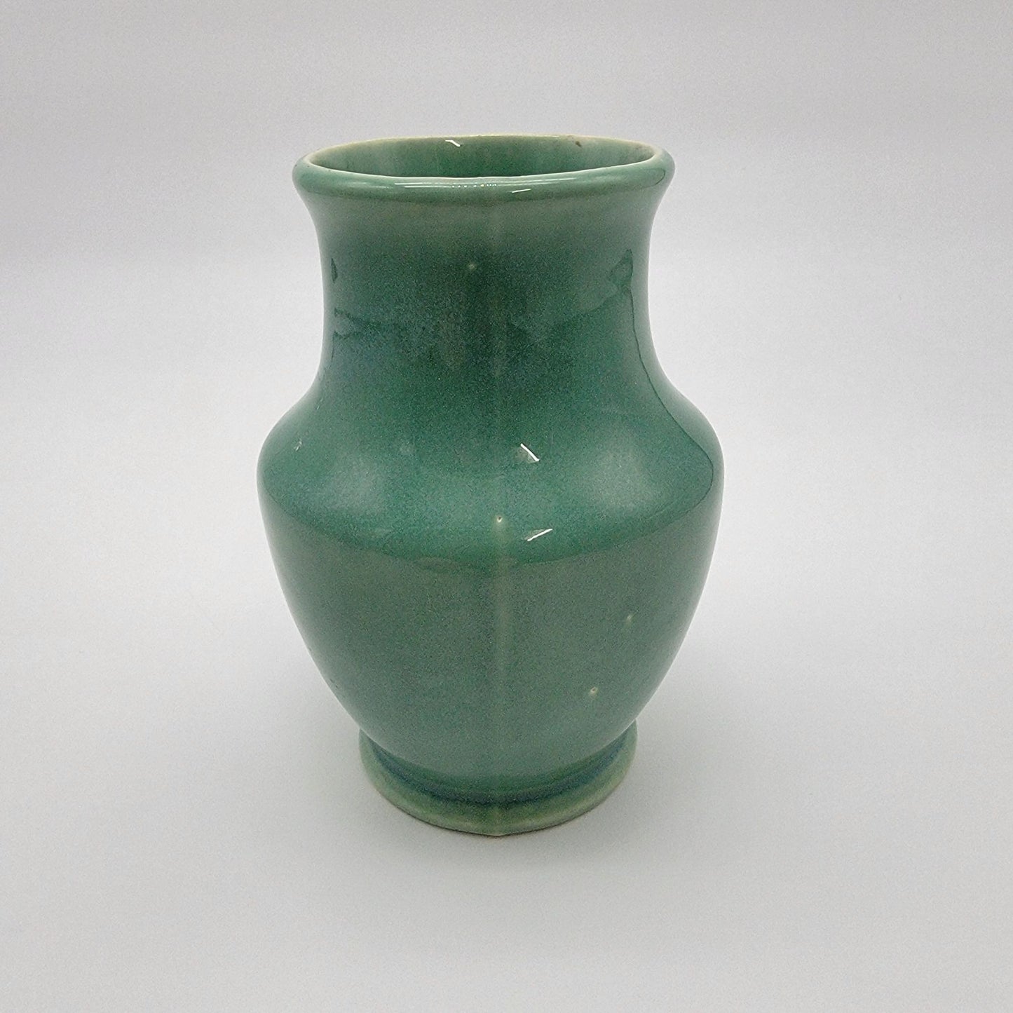 Antique Arts and Crafts Era Green Pottery Vase