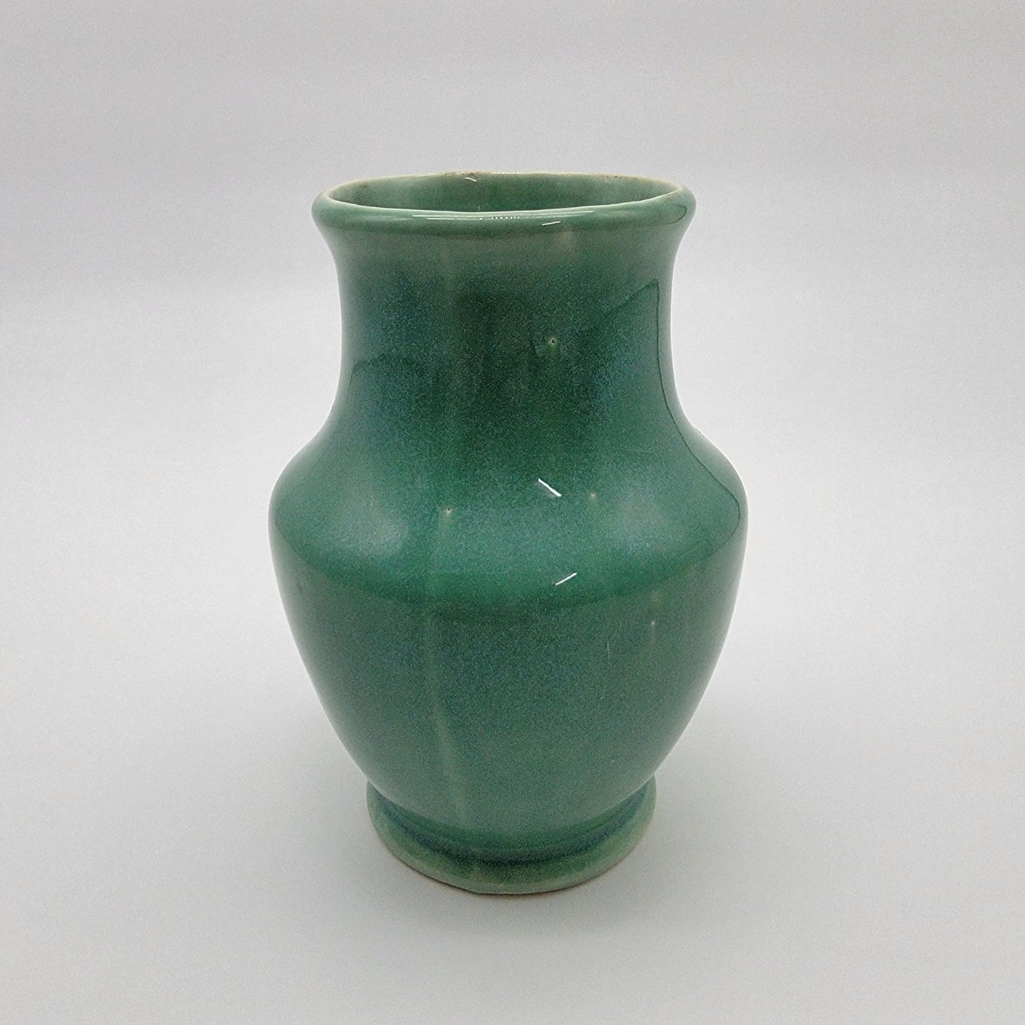 Antique Arts and Crafts Era Green Pottery Vase