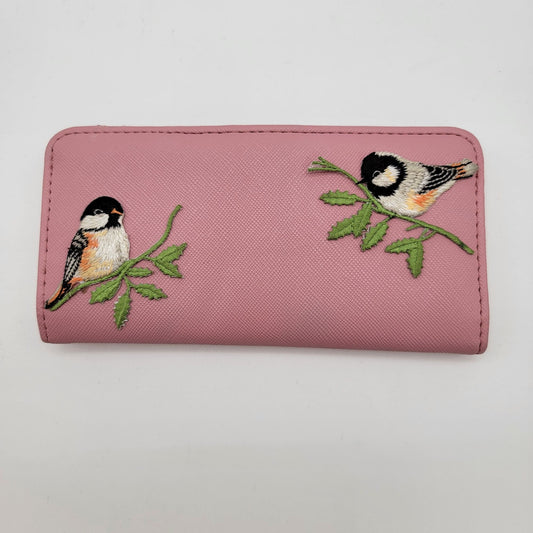 Chickadee Birds Pink Organizer Wallet