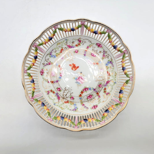 Porzellanmanufaktur Rudolf Wächter Bavaria Porcelain Reticulated Bowl