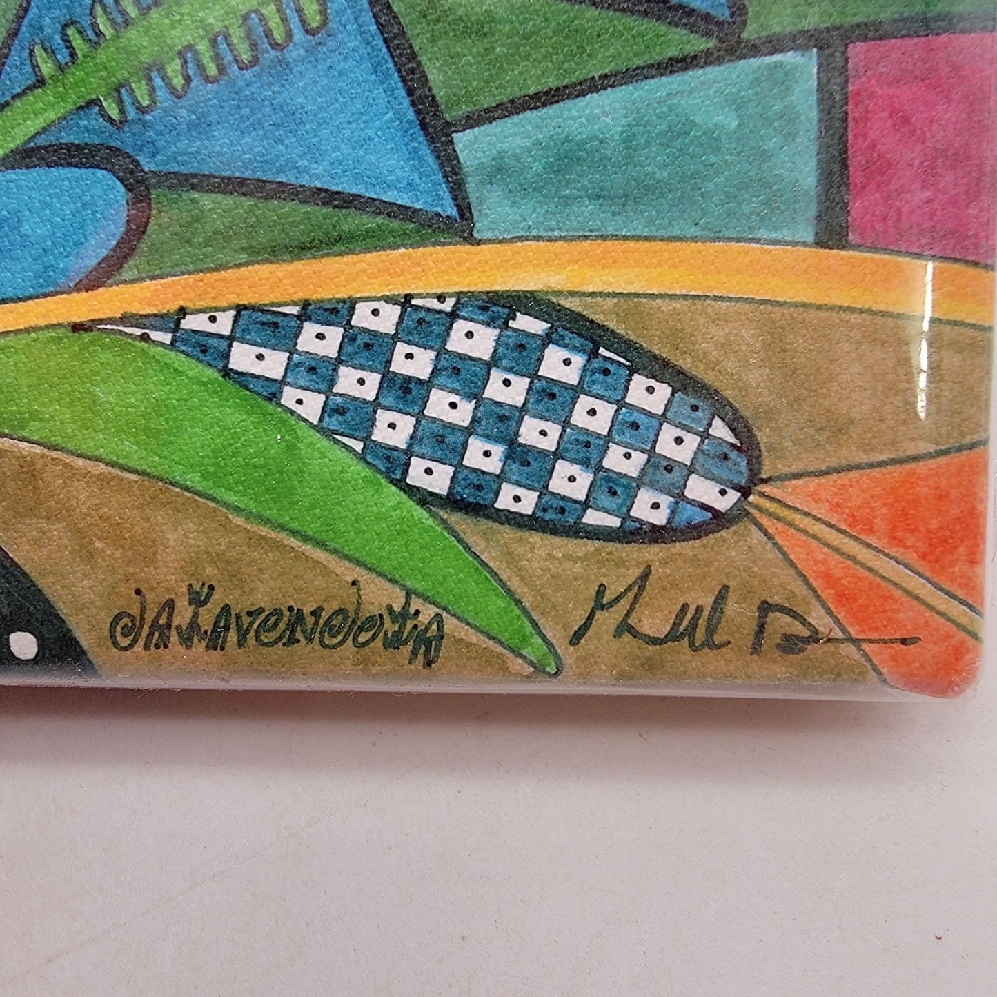 Hopi Artist Gerald A.A. Daawavendewa "Parrot With Prayer Feathers" Giclee Canvas Wall Art