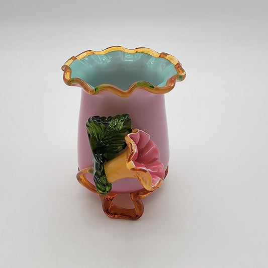 Antique Victorian Stevens & Williams Pink Cased Glass Vase