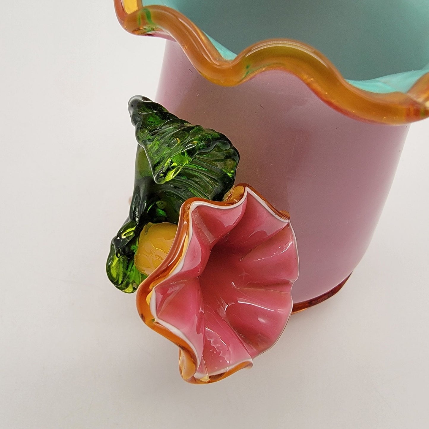 Antique Victorian Stevens & Williams Pink Cased Glass Vase