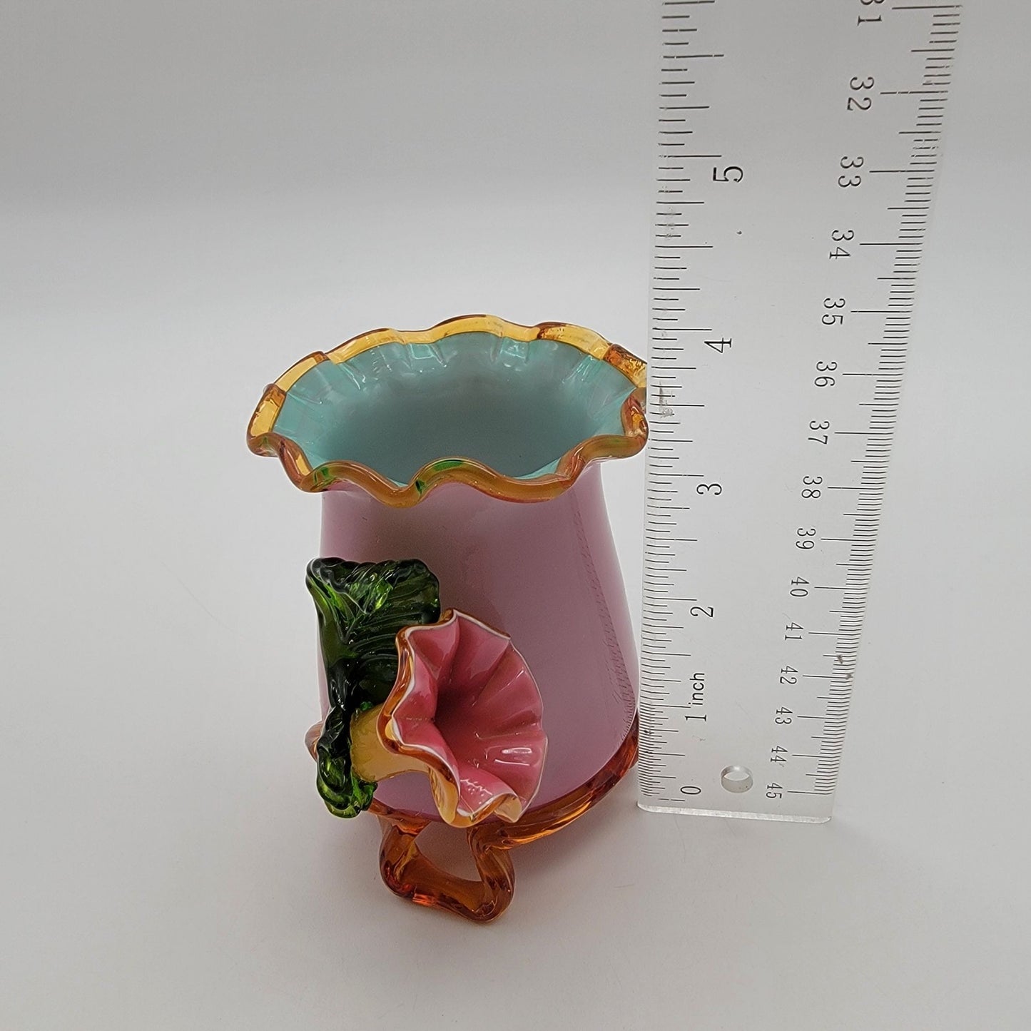Antique Victorian Stevens & Williams Pink Cased Glass Vase
