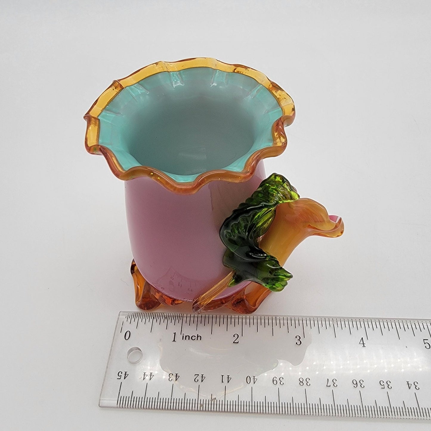 Antique Victorian Stevens & Williams Pink Cased Glass Vase