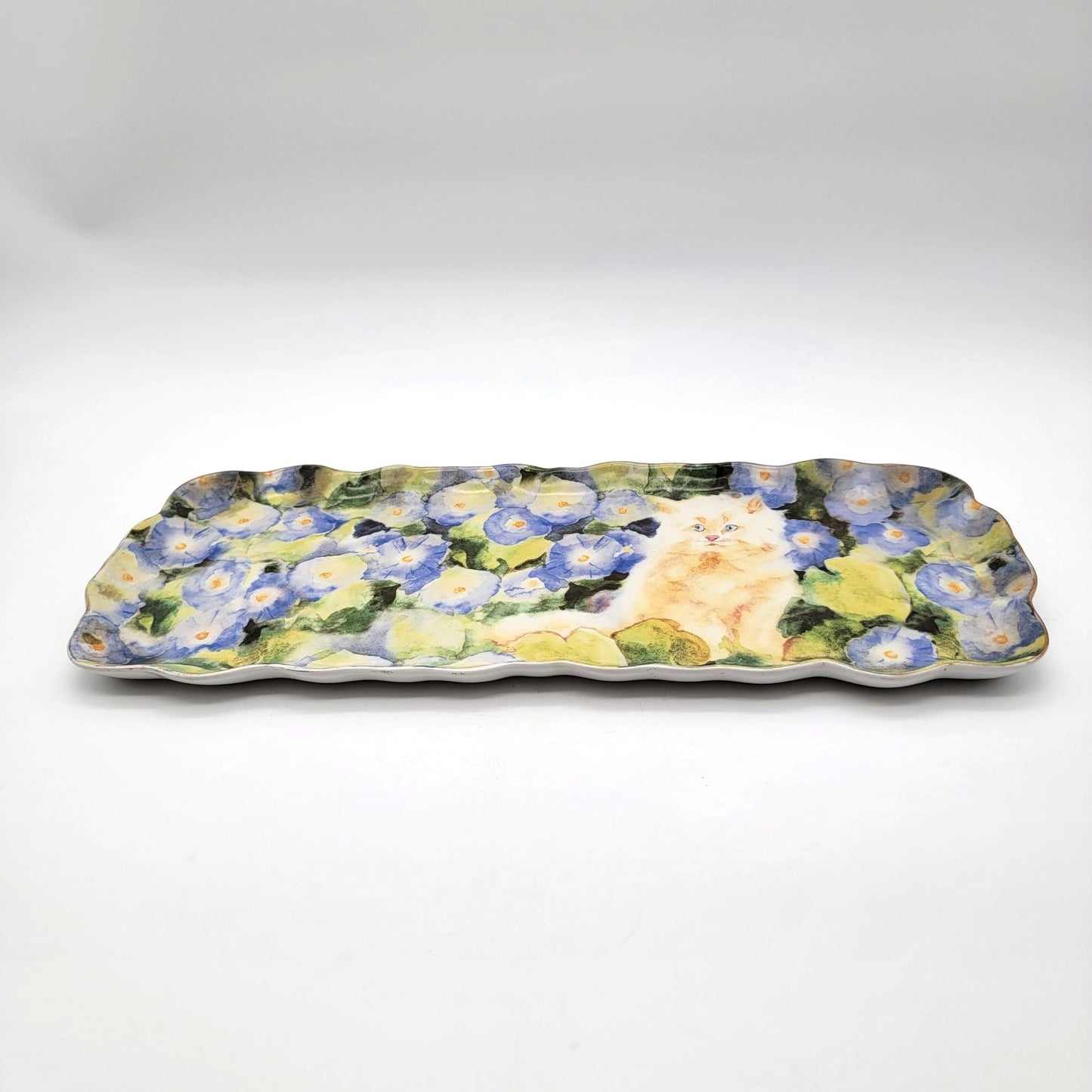Judy Buswell Cat & Morning Glories Tray