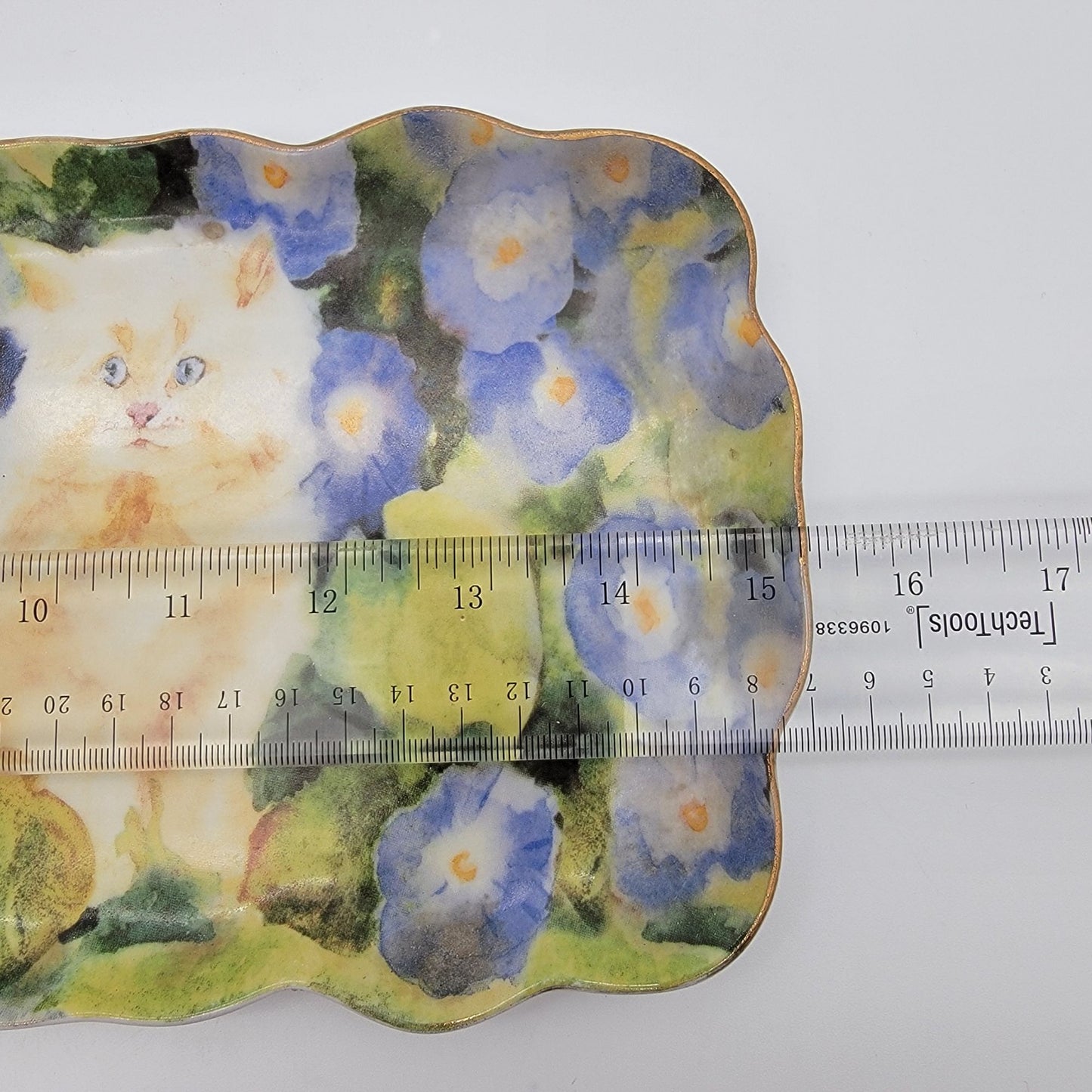 Judy Buswell Cat & Morning Glories Tray