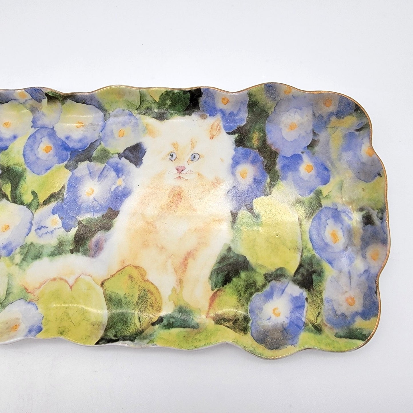 Judy Buswell Cat & Morning Glories Tray