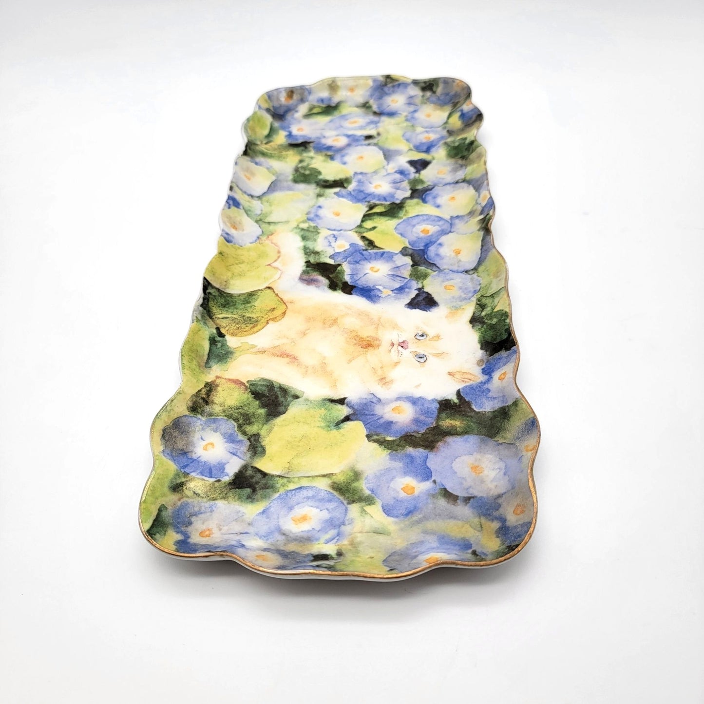 Judy Buswell Cat & Morning Glories Tray