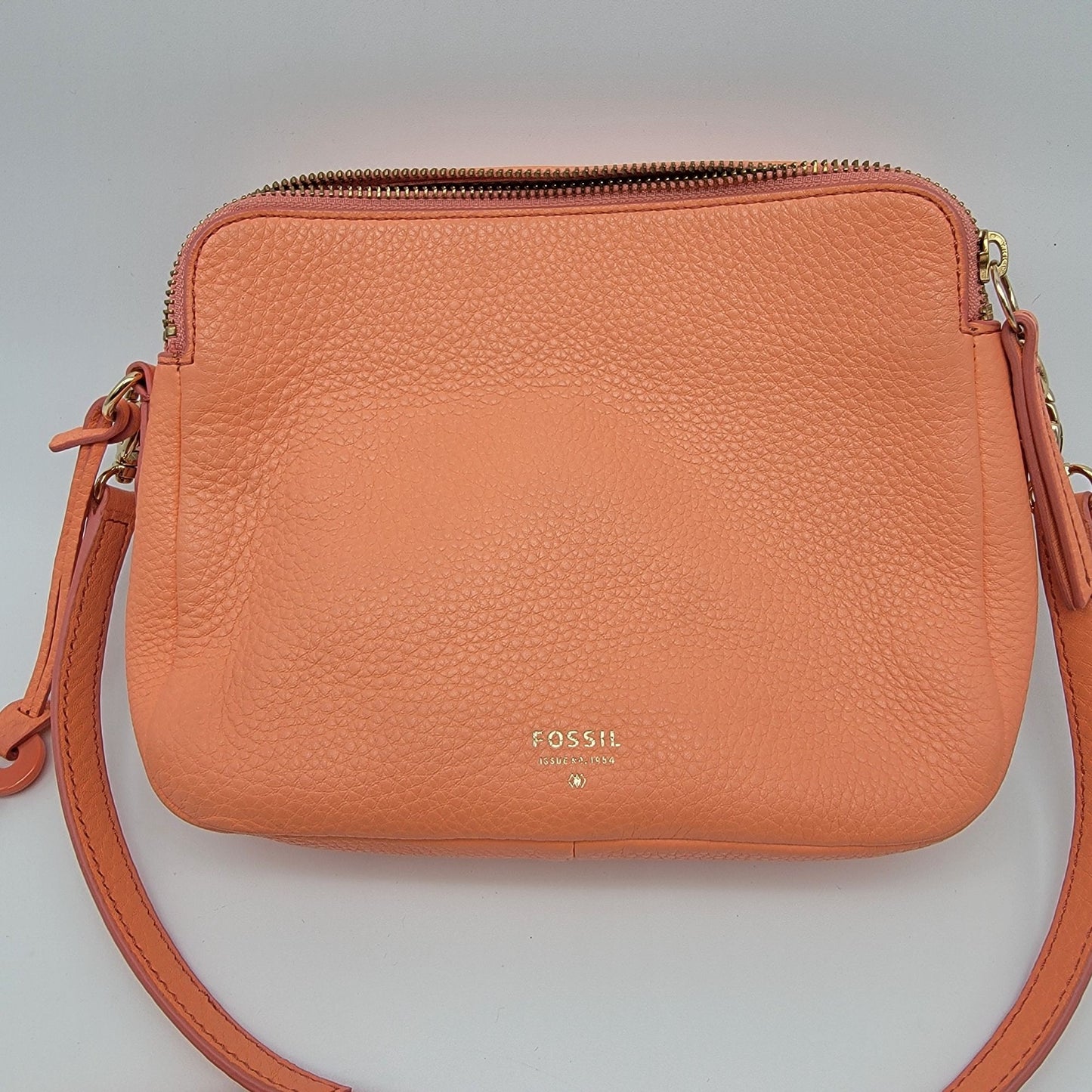 Fossil Sydney Crossbody Bag Papaya Genuine Leather Purse