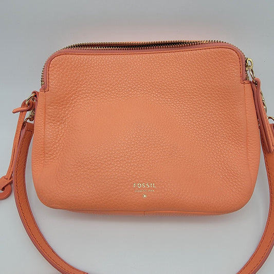 Fossil Sydney Crossbody Bag Papaya Genuine Leather Purse
